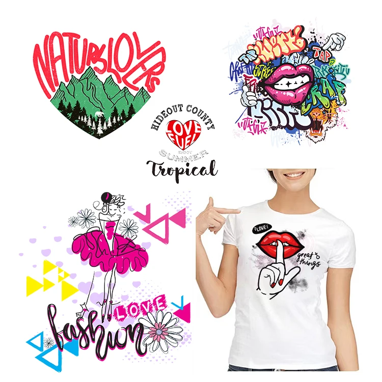 Yunshang Custom Size Hot Sale PET DTF  Digital Transfer  Heat Transfer Printing Custom Logo Print Transfers Custom t Shirt