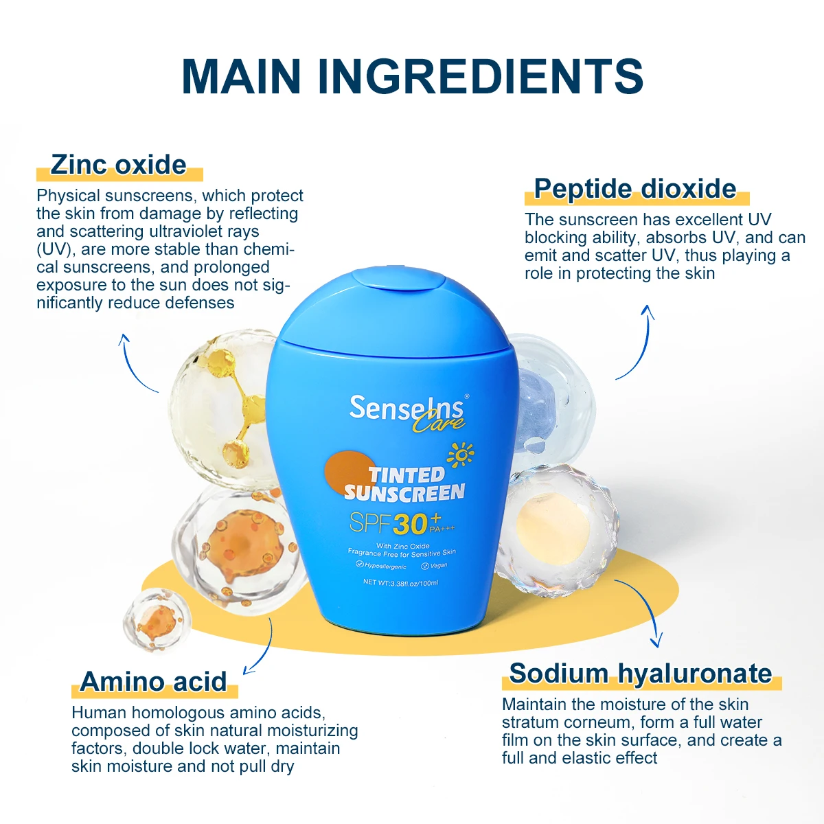 Spf 50 Sunscreen Private Label organic Tinted Moisturizer Anti UV Prevent Sunburn concealer Tinted Sunblock Sunscreen