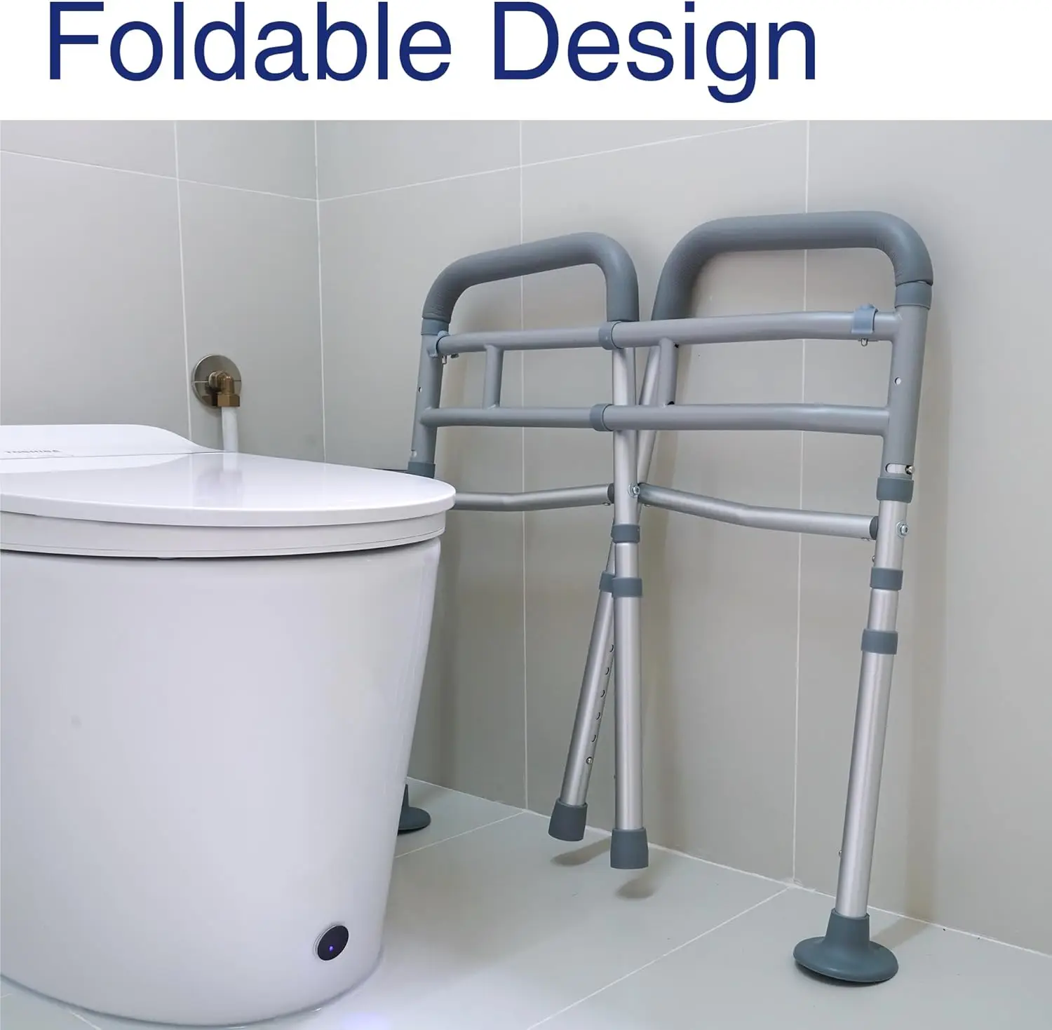Toilet Safety Rails Adjustable Toilet Safety Frame for Elderly Seniors Handicap & Disabled Foldable Toilet Rails