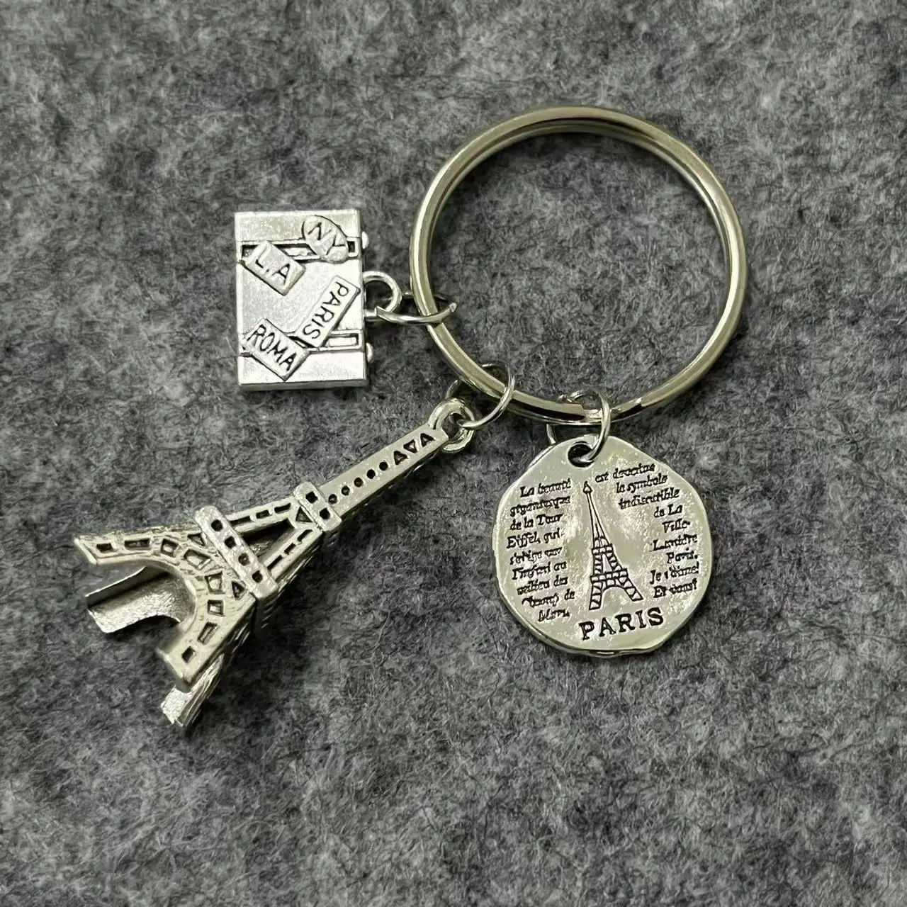 Mini Eiffel Tower Suitcase Keychains Modern Camera Passport Plane Travel Paris Souvenir Keychain for Women