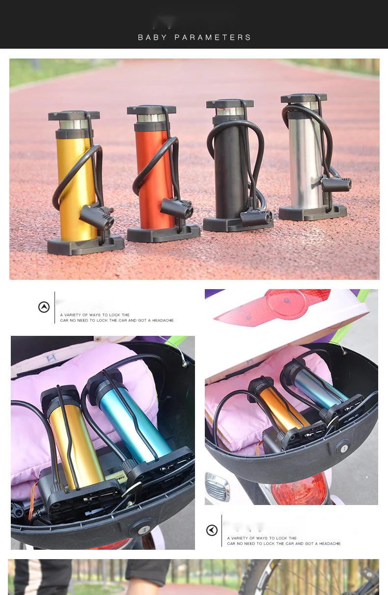 Bicycle foot pump household battery car electric motorcycle high pressure portable mini pedal pump