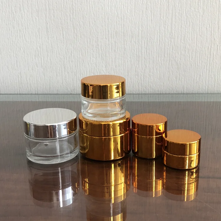 Travel Airtight Make Up Packaging Test Sample 5g Glass Jar For Gel Eye Cream Concentrate Lip Balm