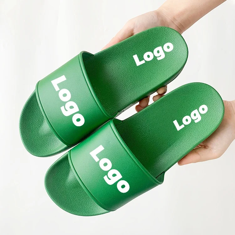 Promotional Plus Size South Africa Color Custom Logo Printed Outside Blank PVC Sandals Custom Slide Slippers