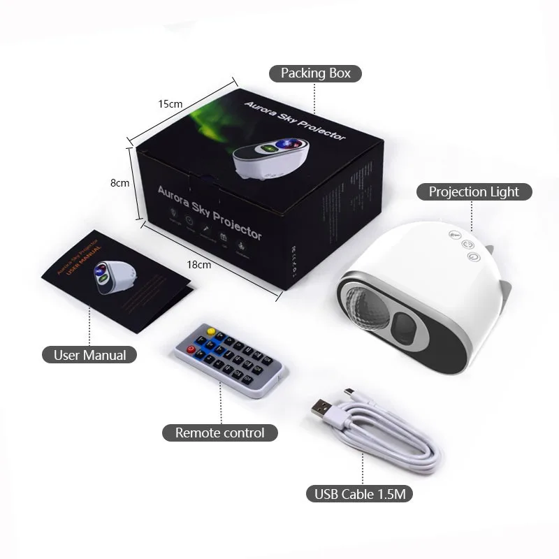 3D Kids Night Light Voice Sensor Remote Control Table Lamp LED Galaxy Ocean Wave Aurora Projector