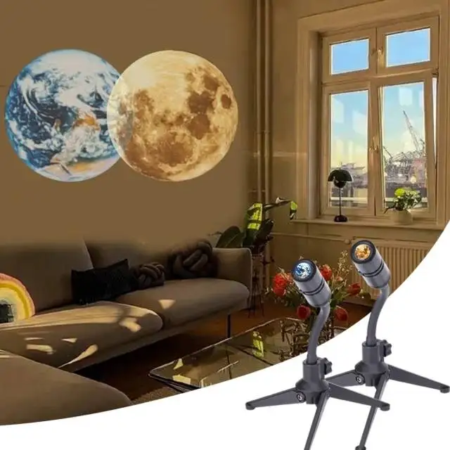 Moon Projection Lamp Creative Galaxy Light Projector Background Atmosphere Night Light Party Decor Birthday Gift Photo Props