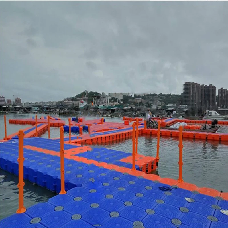 Customized color hdpe Simple assembly floating pontoon plastic Free accessories floating dock