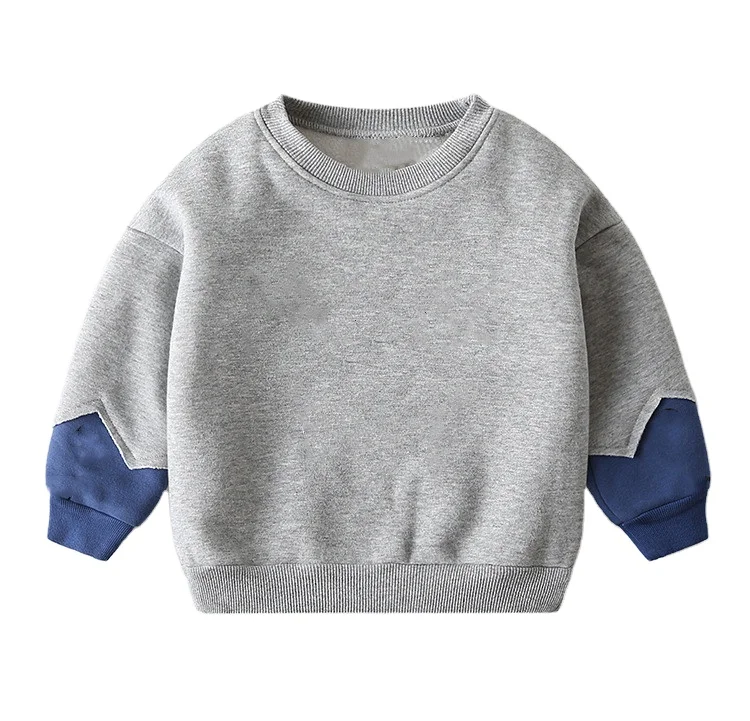 Толстая теплая флисовая толстовка в стиле пэчворк с рукавами для маленьких мальчиков детская толстовка с круглым вырезом из 100% полиэстера Детская осенняя одежда