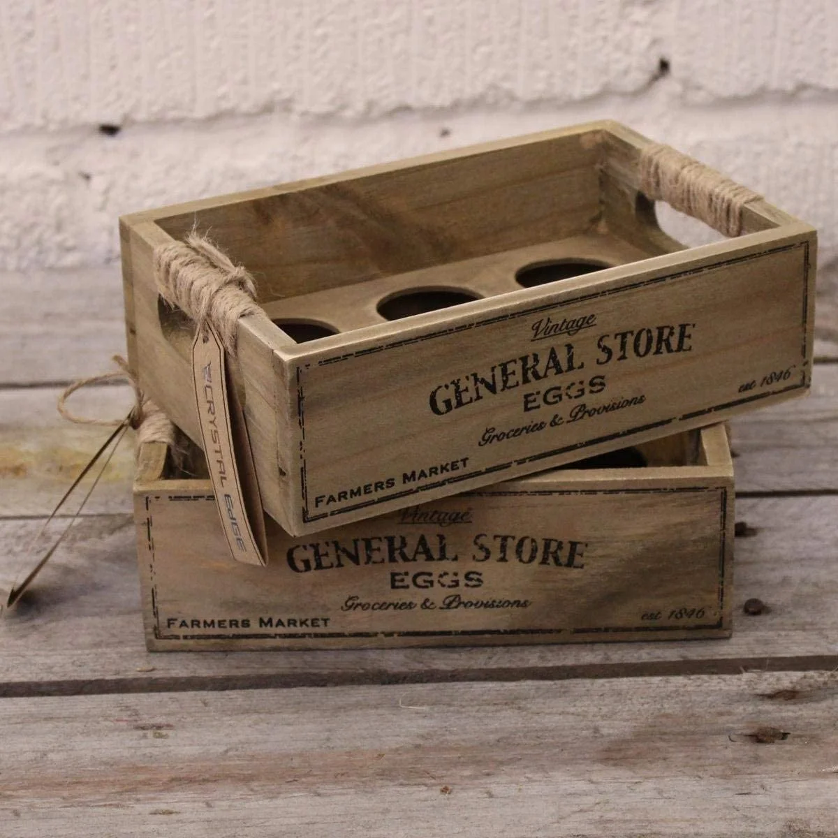 JUNJI набор из 2 основных магазинов деревенский деревянный ящик для хранения яиц домашний Декор