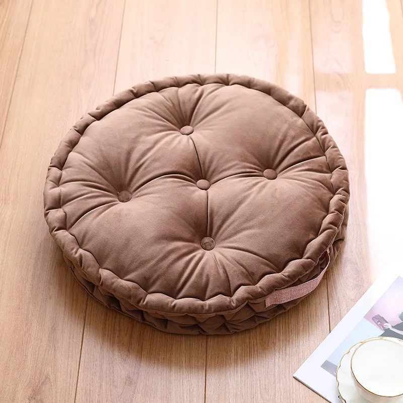 LISO Wholesale Custom Color Dutch Velvet Round Thickseat Meditation Floor Pillow Outdoor Seat Cushion