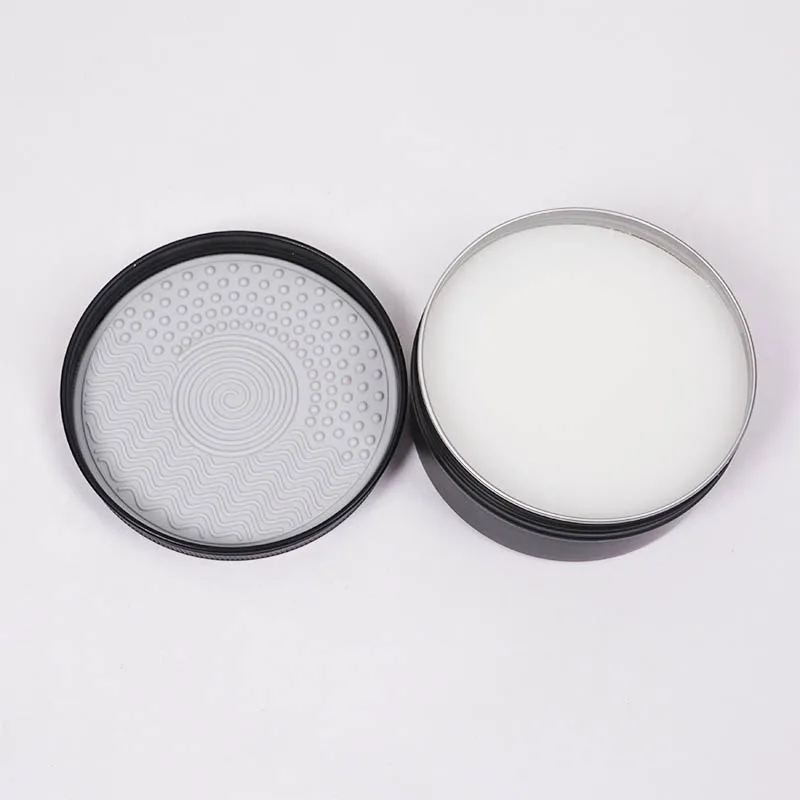 Dongshen custom color private label makeup sponge powder puff makeup brush cleaner soap with silicone pad