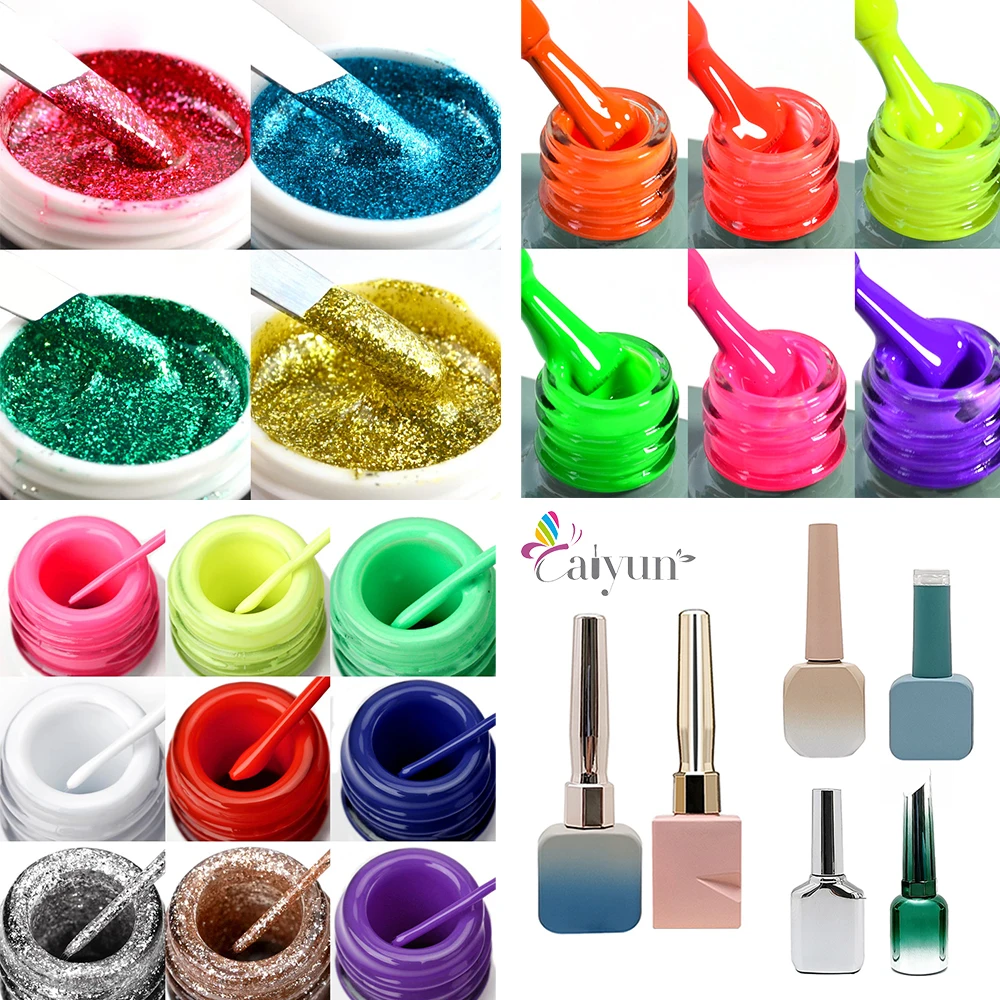 8ML Free Samples French Manicure Top Base Coat Nail Color White Pink Color Gel Polish