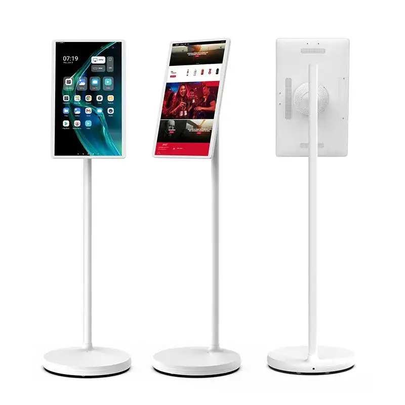 21.5 Inch Floor Standing Android Digital Signage Video Player Floor Standing Smart Tv  Portable Tv