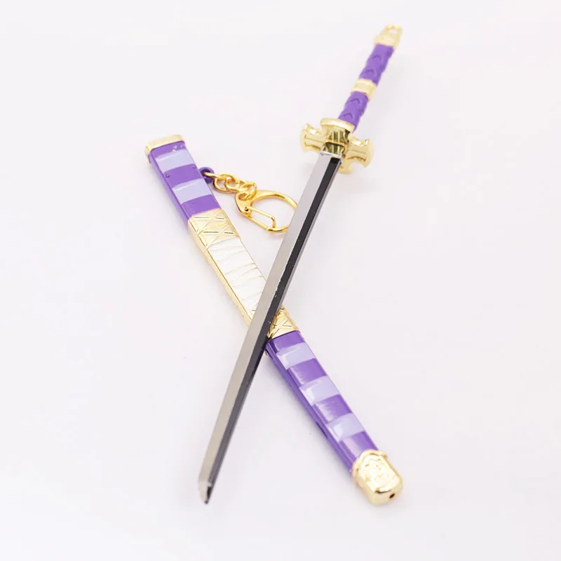 22cm Japanese Anime Luffy Sanji  Zorro Knife Sword Metal Keychains