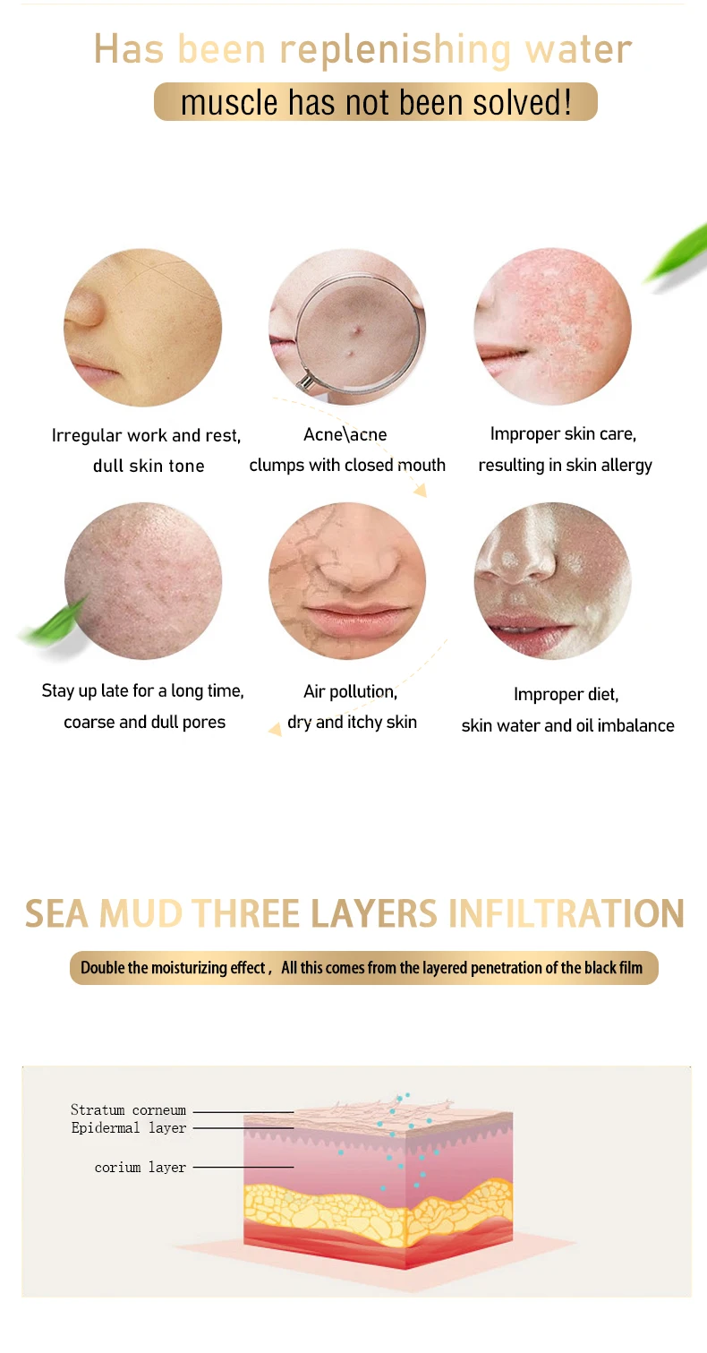 Factory Price Collagen Crystal Sea Mud Facial Mask Private Label Face Pack