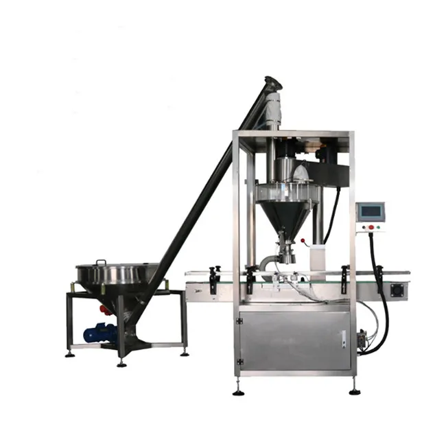 Full Automatic Auger Bottling Powder Filling Line / Spice Powder Filling Machine / Jar Washing Powder Filling Machines In Bottle