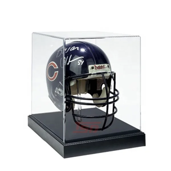 Acrylic Glass Motorcycle Football Helmet Display case Merchandising Display Box clear Acrylic Helmet Display Stand