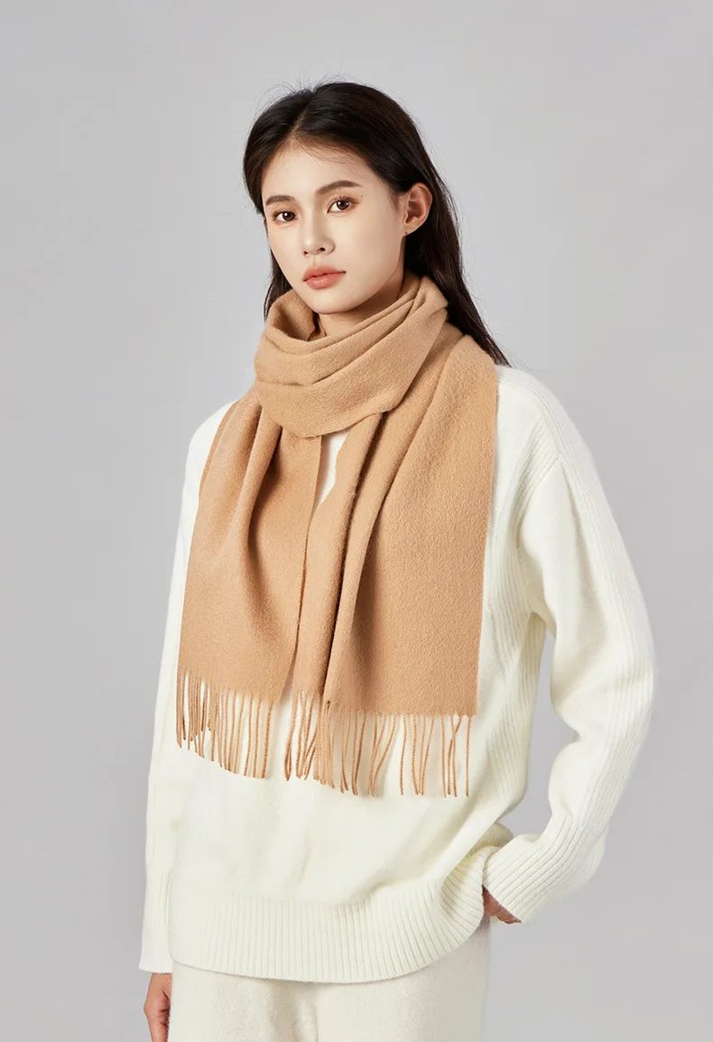 30*180 cm 100% Wool Cashmere Shawls Solid Color Ponchos Winter Wool Winter Neck Scarves Supplier Wholesale