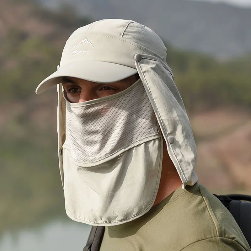 Оптовая продажа съемная уличная Спортивная Кепка шея лицо Солнцезащитная УФ-защита шляпа рыбака