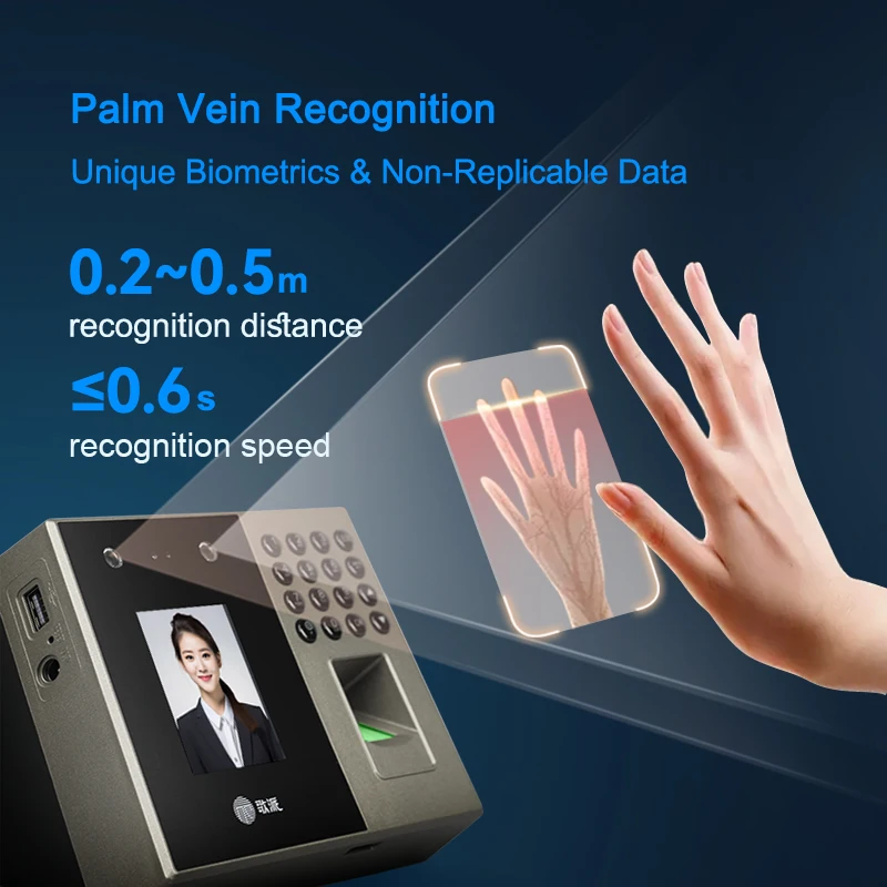 Time Recorder Punch Card Password Id Card Palm Face Fingerprint Staff Biometrics Time Attendance Machine For Office Factory
