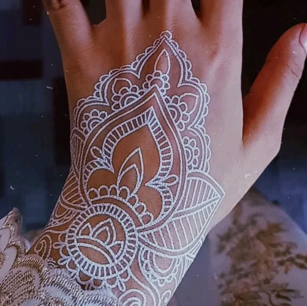 Free Samples White Henna Sticker India Temporary Tattoo  Henna Tattoo Stickers Hand