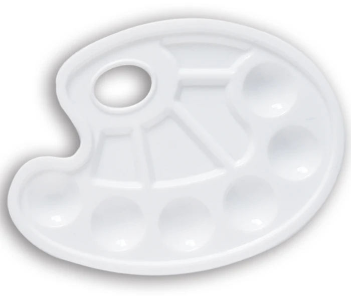 7 Wells Acrylic Oil Watercolor White Painting Plastic Palette Artist Paint Palette