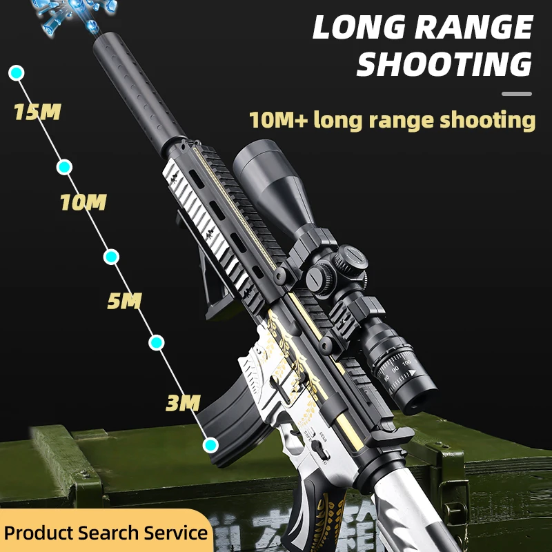Trending Toys M416 Boys Soft Bullets Summer Style Game Electric Splatter Ball Long Range Water gun toys