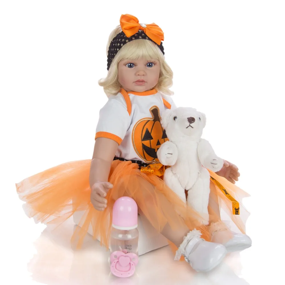 
Wholesale 60 cm Baby Reborn Dolls 24 inch Cloth Body Reborn Boneca Fashion Princess Halloween Toy for Girl Birthday Gift 