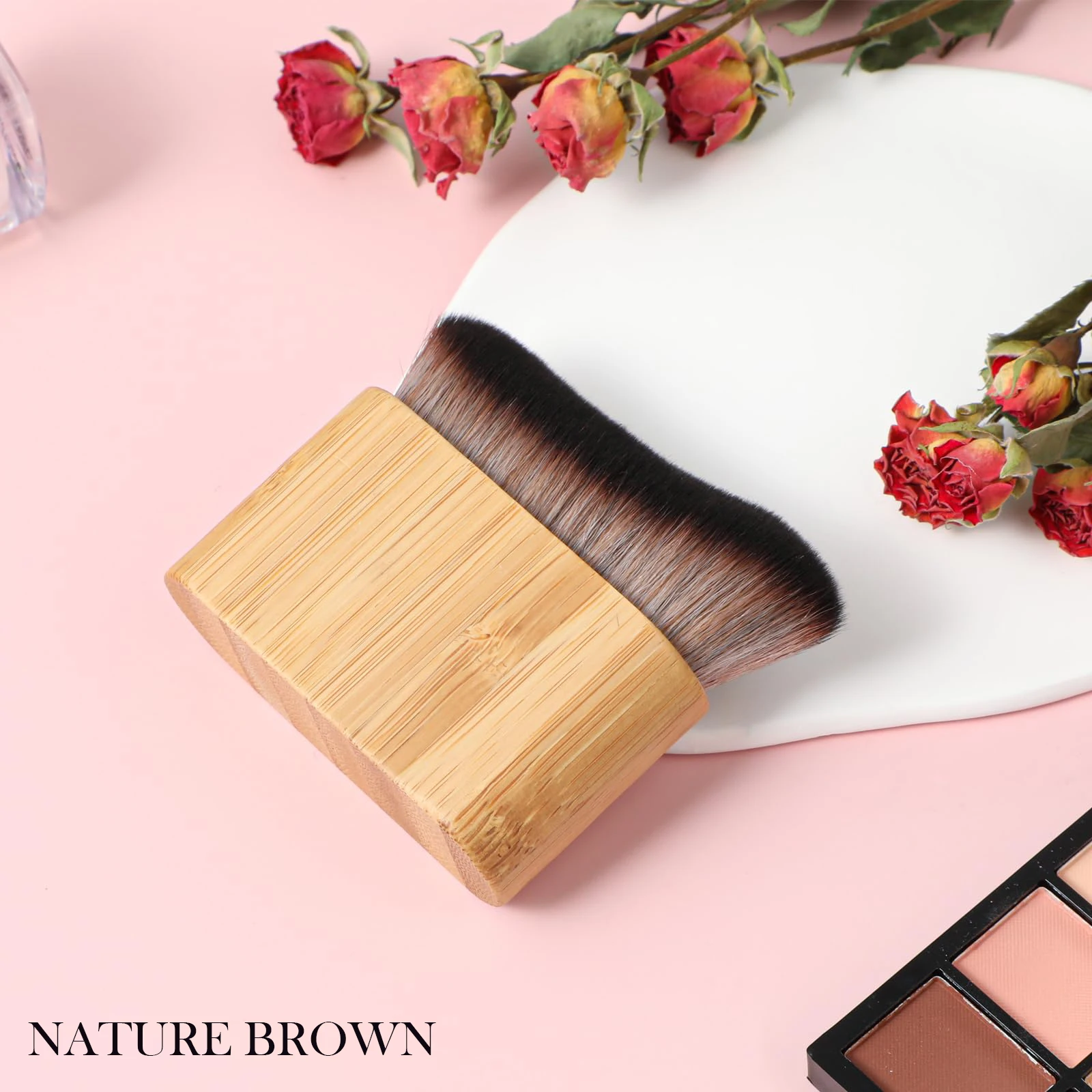 Self Tanner kabuki Brush Wood Color Tanning Brush,Liquid Foundation Skin Care Lotion Application for Face and Body Daily Travel