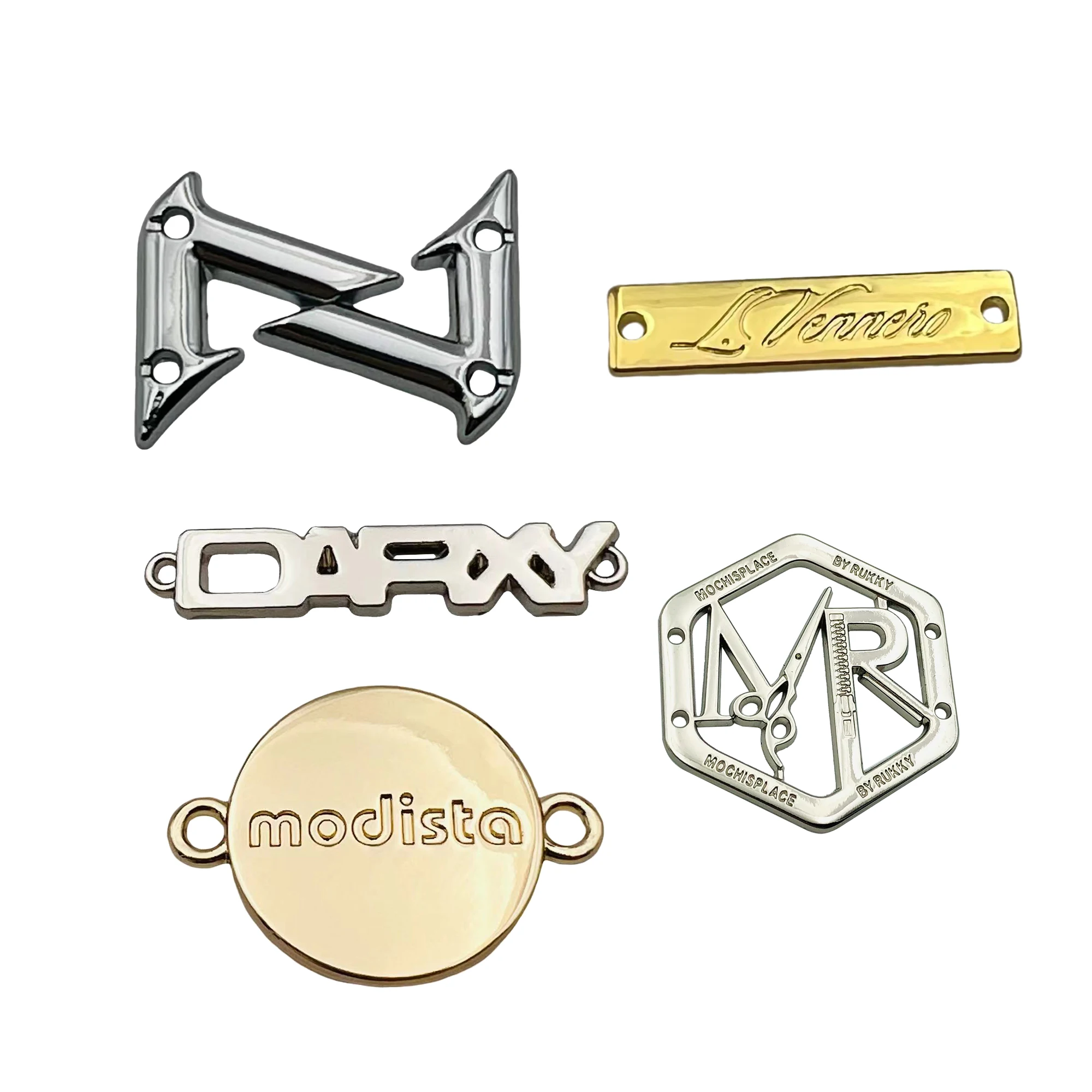 Custom belt buckle logo metal fittings silver letters metal buckles for clothes