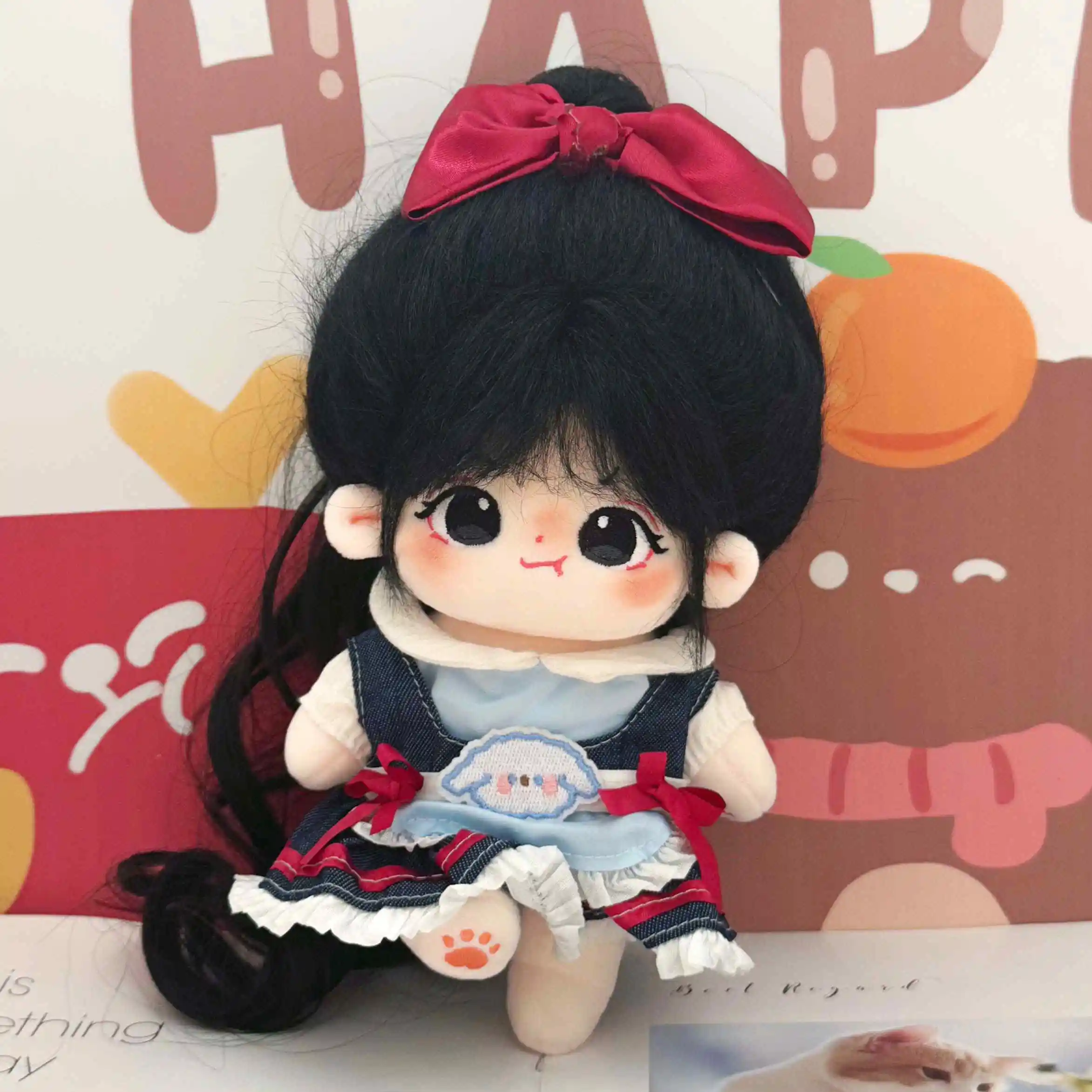 Hot sale custom anime character plushies doll 20cm kawaii cotton doll with clothes