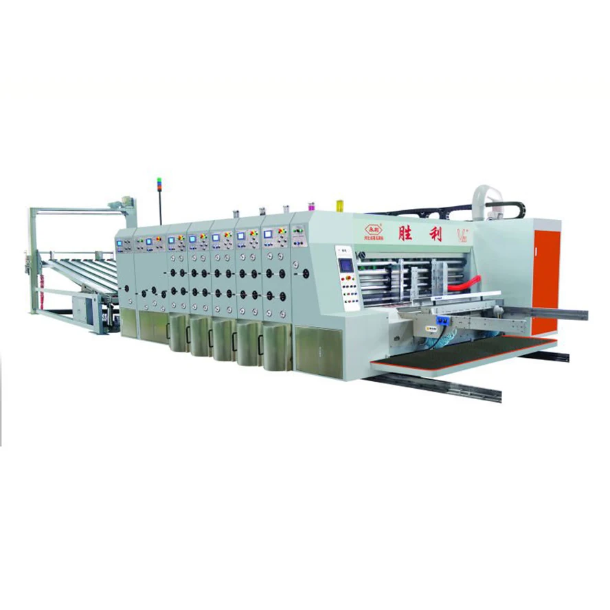 automatic corrugated cardboard carton box 3 color flexo printing die cutting machine