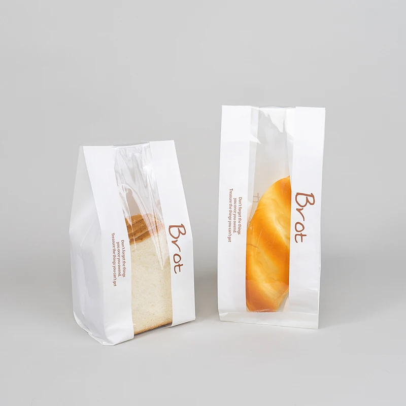 Wholesale Takeaway Bakery Baguette Packaging Printed Custom Logo Kraft Food Paper Bags For Bread