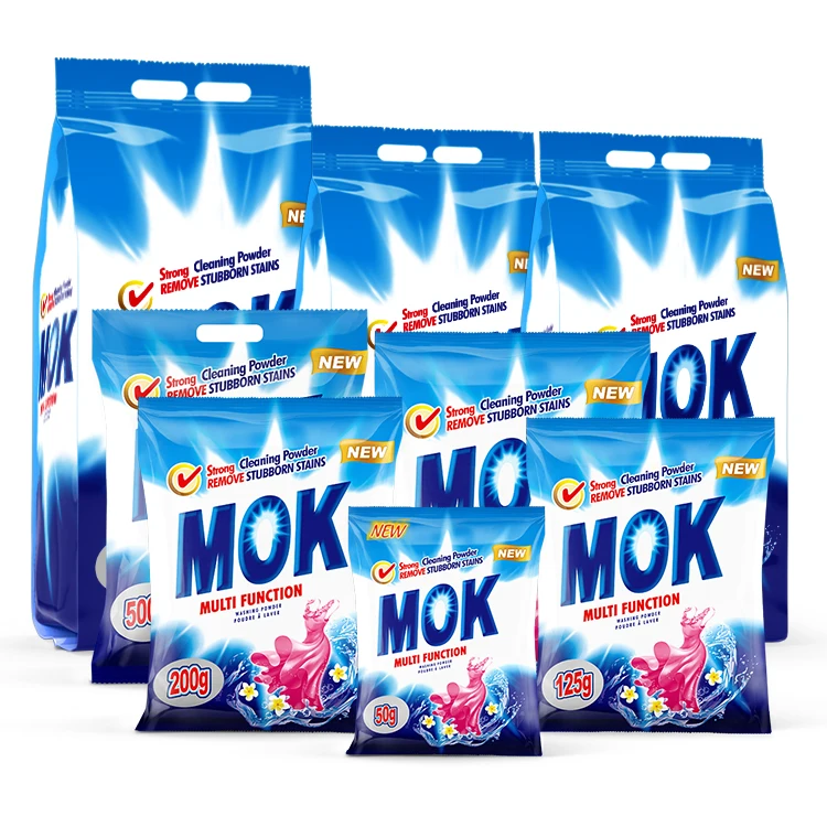Customized Multifunction Bulk Pack Laundry Detergent Powder Brand Stocked Washing Powder for Apparel Disposable