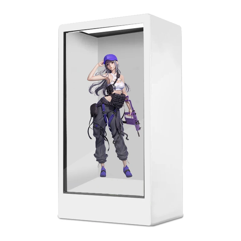 transparent lcd box display 32 43 49 55 65 75 86 inch screen with Interactive Touch Showcase Hologram Box transparent lcd case
