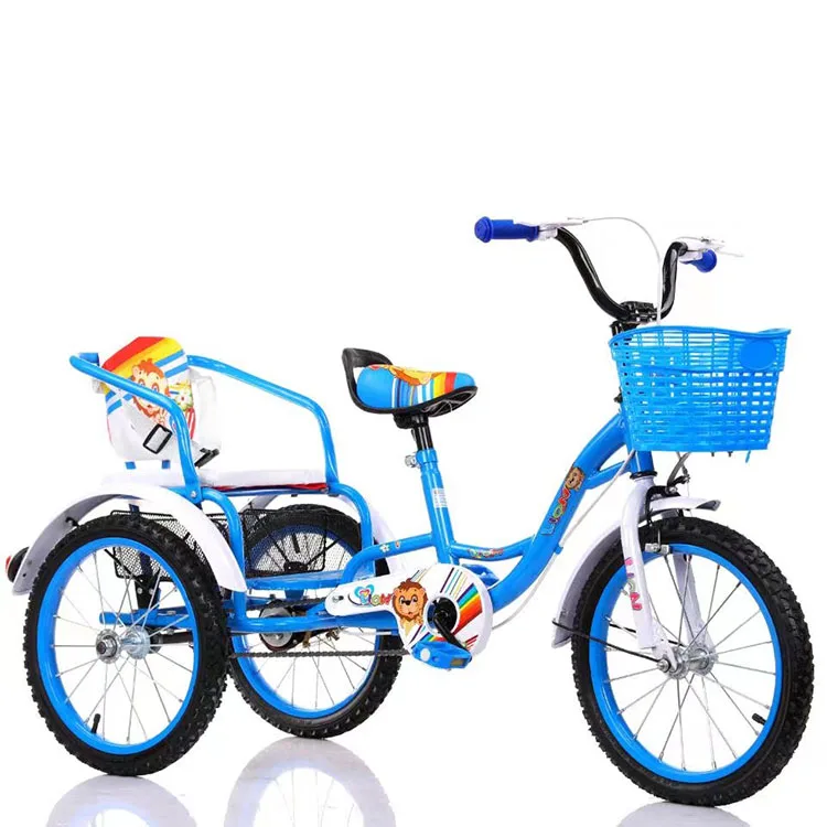 Factory cheap kids double seats children tricycle kids two seat other tricycle  for kids twins  3 wheel bike