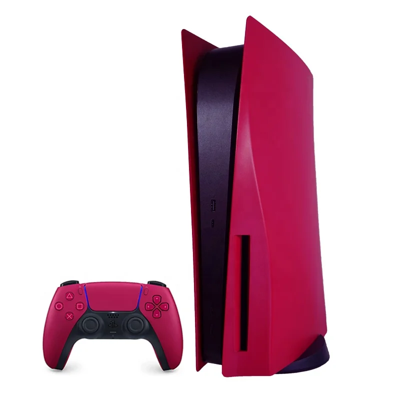 
New Product!!! Protective Cosmic Red PS5 Console Faceplate Cover Disc DIY Faceplate Cover Match Sony Newest PS5 Controller 