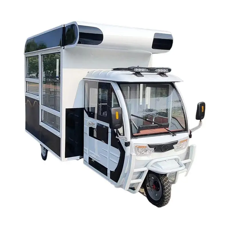 Hot Selling Fully Equipped Mobile Lce Cream Pizza Food Truck Electric Three-Wheel Outdoor Custom Food Trailer For Sale