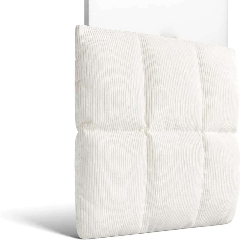 Custom Size Logo Corduroy Padded Quilted Magnetic Closure Laptop Tablet Protection Sleeve Pouch Bag