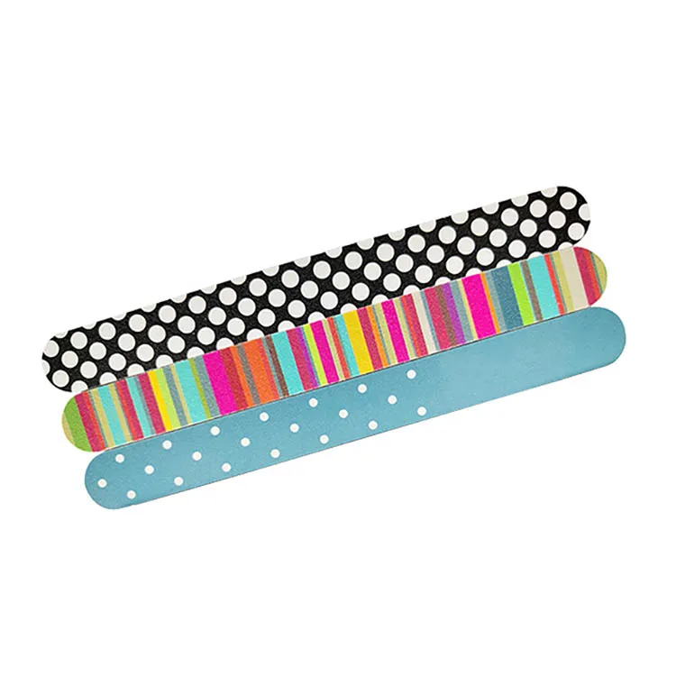 The new listing Double Sides Colorful lime  professionnel washable Nail File emery Board Custom Printed Nail File