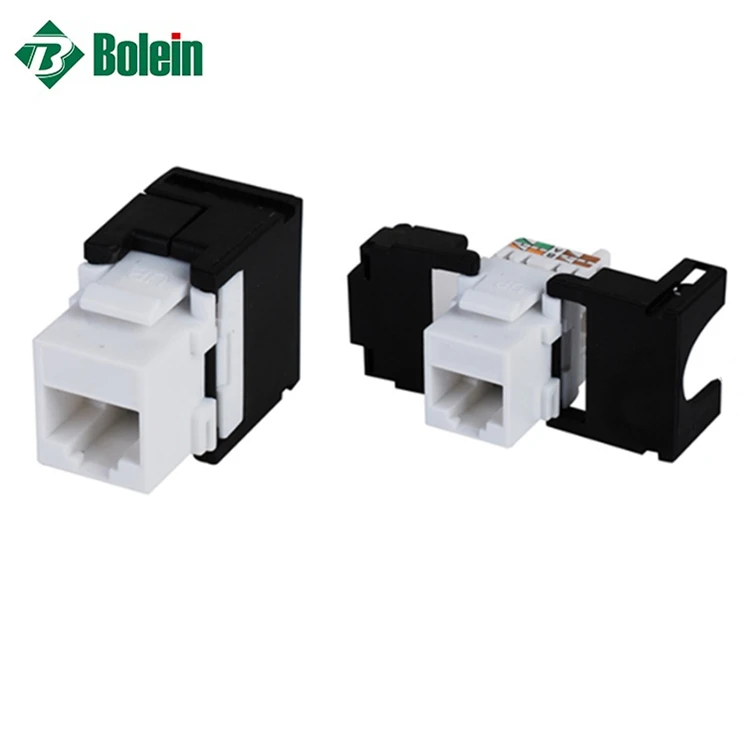 Bolein OEM Toolless Insert RJ45 90 Degree or 180 Degree Modular Plug Cat.6a UTP Keystone Jack