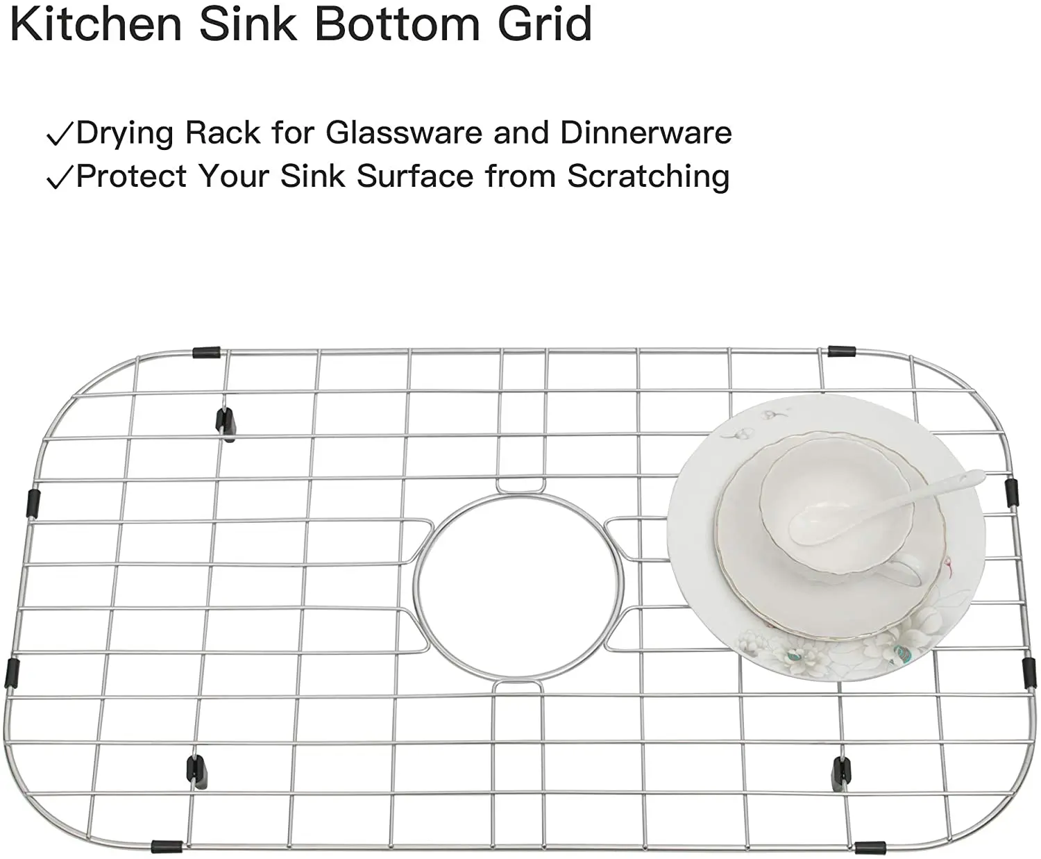 Kitchen Stainless Steel Wire Custom Metal Steel Sink Bottom Protector Sink Grid Sink Mat Rack