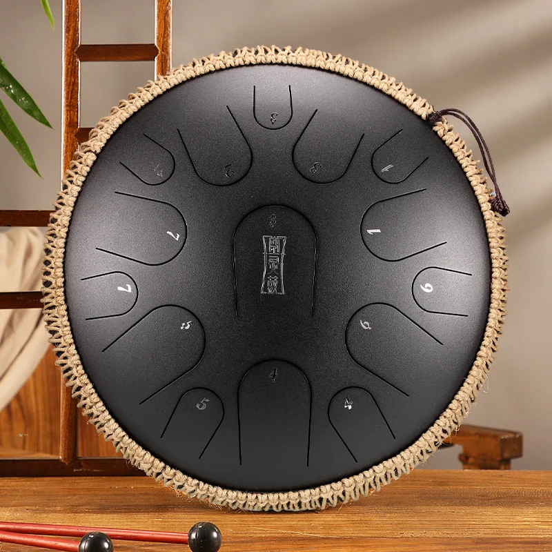 Hluru Steel Tongue Drum Musical Instruments13 Inch 15 Note D Tone  drums percussion 8 Colors