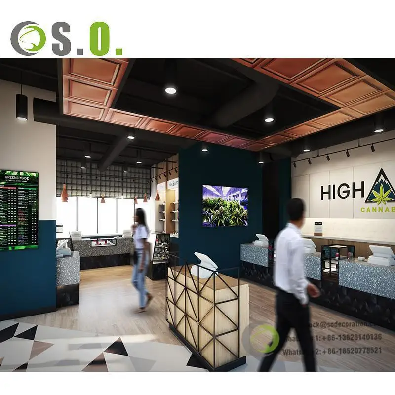 Cigarette Store Cabinet Custom Wooden Tobacco Shop Glass Display Showcase Retail Store Custom Glass Smoke Shop Cabinet