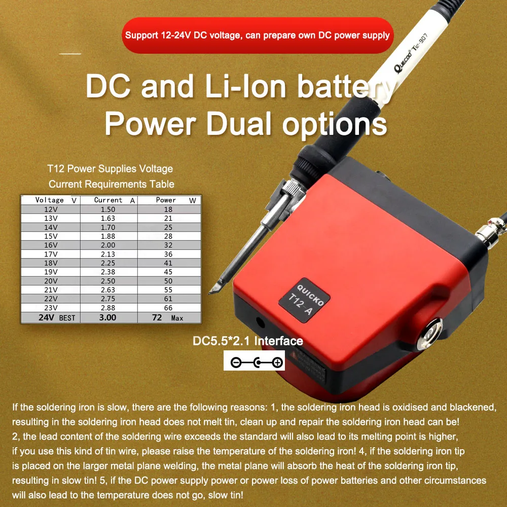 T12-A Cordless Soldering Station Soldering Iron for Dewalt/for Makita/for Milwaukee Battery Li-ion Portable repair Power tools