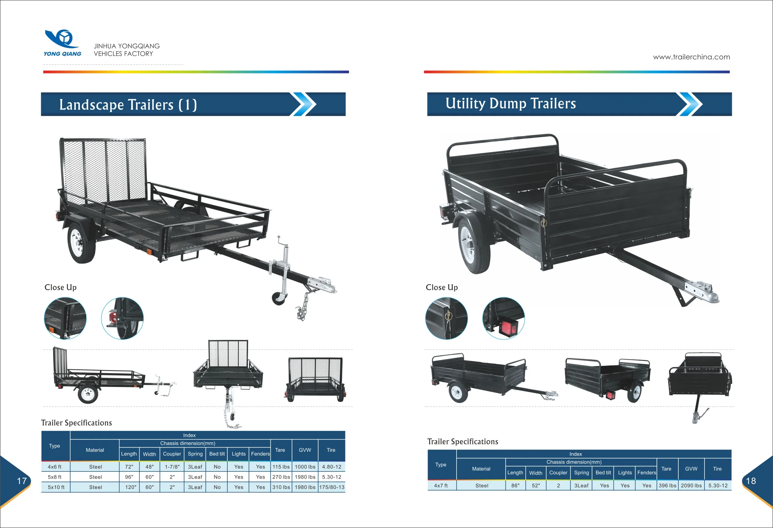 5x8 6x12 Горячий окунутый Гальванизированный Atv полезный прицеп