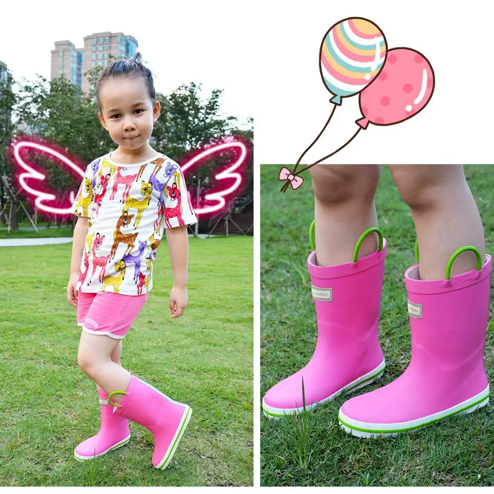 Wear Resistant Outdoor Reusable Rubber Rain Boots For Children