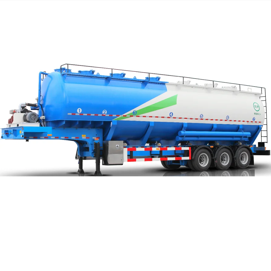 pneumatic bulk feed trailer animal bulk feed delivery tank conveyor transport trailer truck