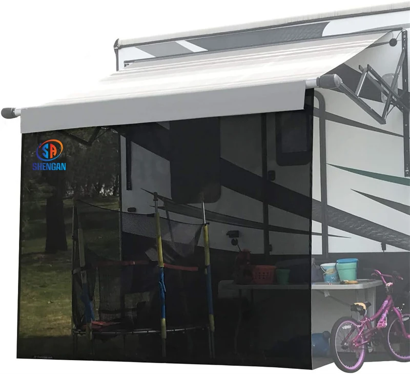 RV Awning Sun Shade Screen RV Caravan Awning Portable Foldable Sunshade Awning for RV Camper Trailer