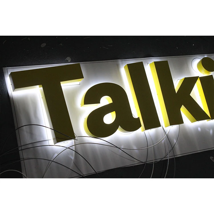 High quality low price LED outdoor billboard decoration background wall logo 3D luminous signboard