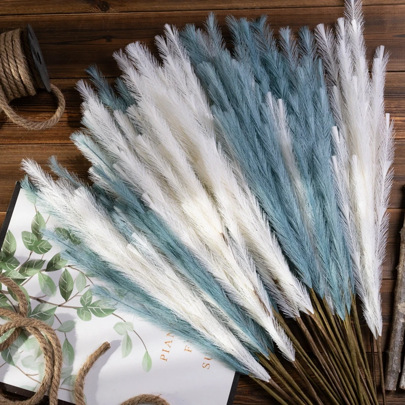 Новый дизайн искусственная трава MW09914 белое цветочное пушистое растение соломинка для рождественских медиаторов